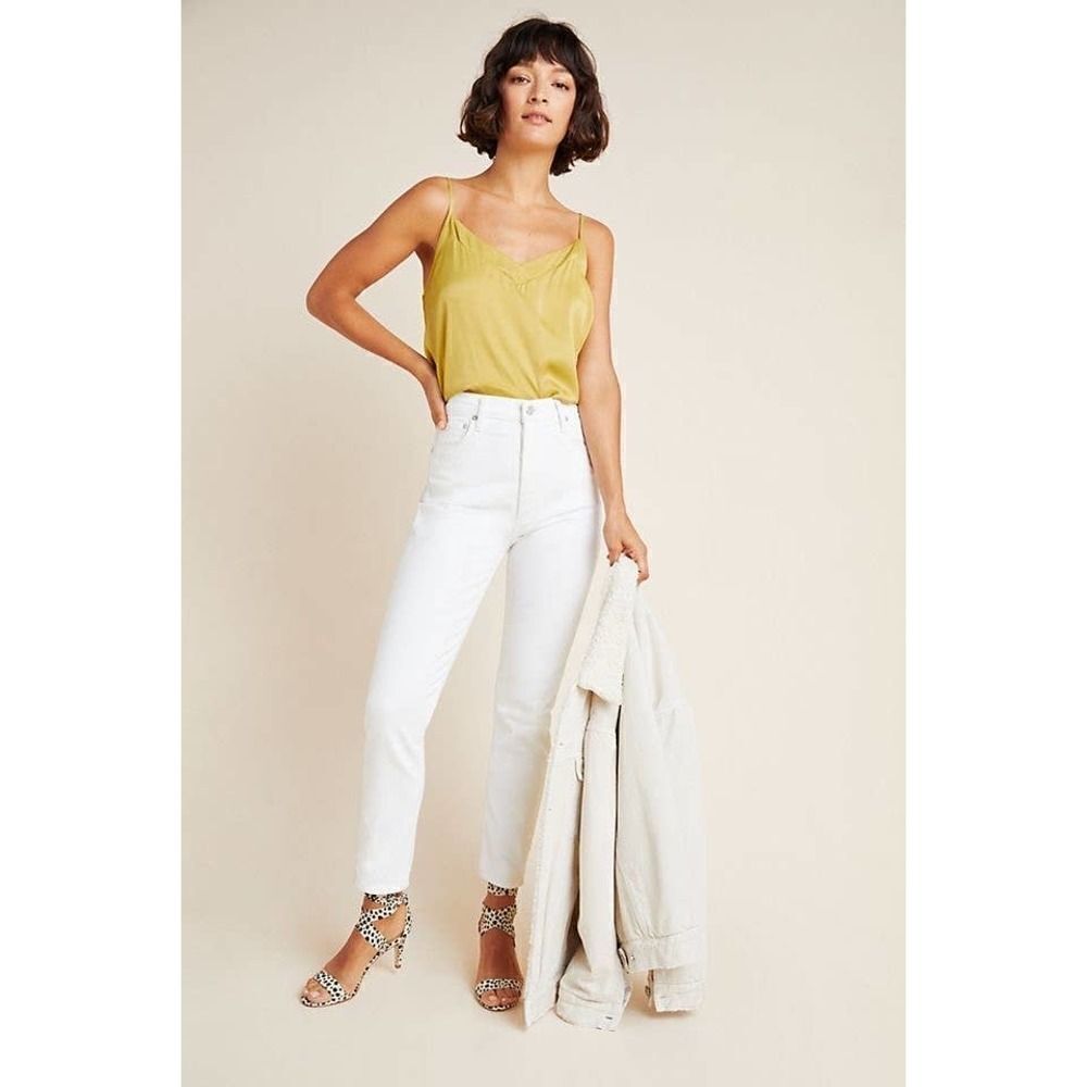 Agolde Nico High Rise White Slim Leg Jeans 32”